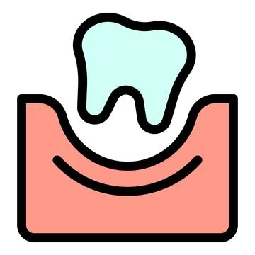 Gum recession problem with tooth falling out, showing dental hygiene issue Stock Illustration