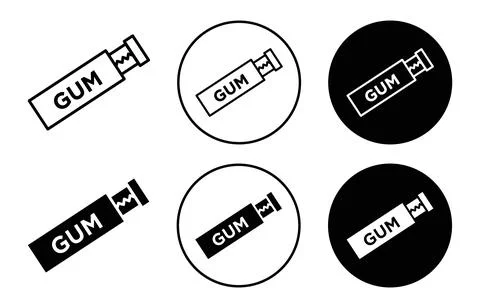 Gum simple icon collection set on white background color Stock Illustration