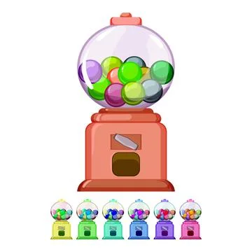 Gumball bubblegum machine cartoon vector graphic Stock Illustration
