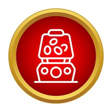 Gumball candy vending machine icon in red circle 스톡 일러스트