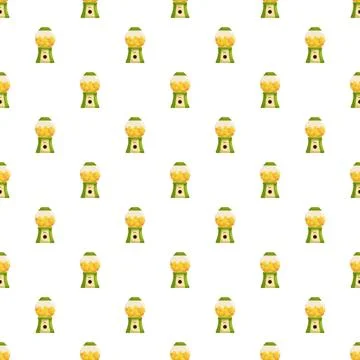 Gumball machine candies repeating pattern on white background Illustrazione stock