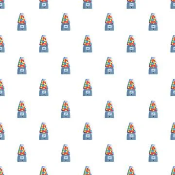 Gumball machine candy dispenser seamless pattern background Stock Illustration