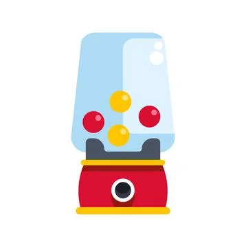 Gumball machine dispensing candy flat vector illustration Illustrazione stock