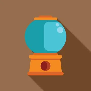 Gumball machine dispensing candy with long shadow Stock Illustration