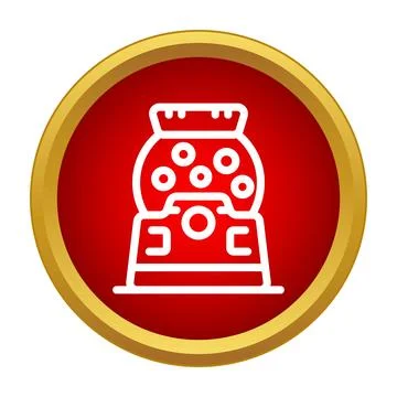 Gumball machine distributing sweets icon for childhood fun Stock Illustration