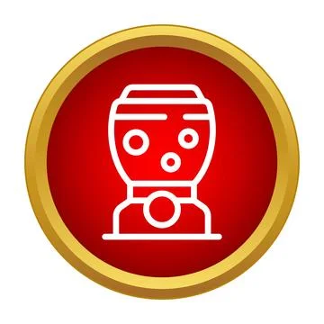 Gumball machine icon on a red background Illustrazione stock