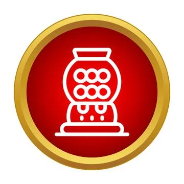 Gumball machine icon in red circle button Stock Illustration