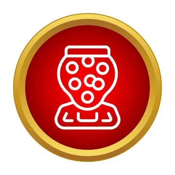Gumball machine icon with white candy outline Stock Illustration