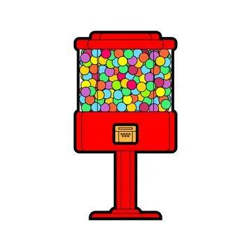 Gumball machine isolated. Candy machine Vector illustration Stock Illustration