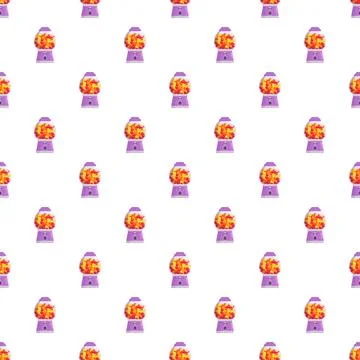Gumball machine repeating pattern displaying sweet candy イラスト素材
