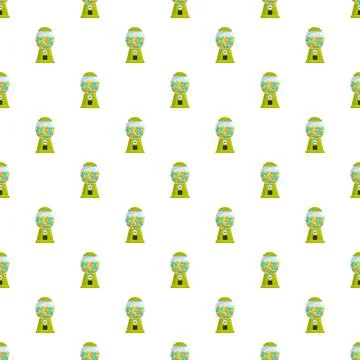 Gumball machine seamless pattern creating a candy background 库存插图