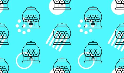 Gumball machine seamless pattern Stockillustratie