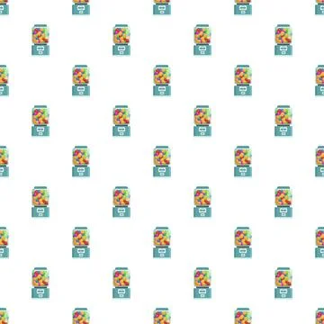 Gumball machine seamless pattern repeating candy dispenser Stock Illustration
