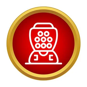 Gumball machine vending candy icon in red circle Stock Illustration