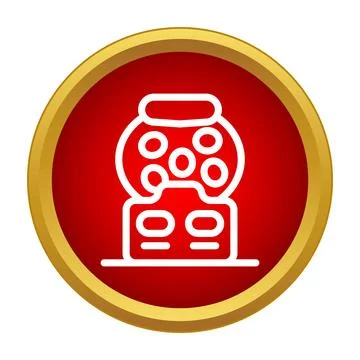 Gumball machine vending candy icon in red circle Stock Illustration