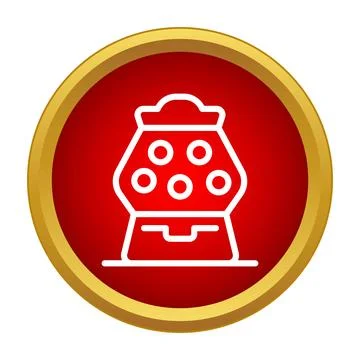 Gumball machine vending candy icon in red circle Stock Illustration