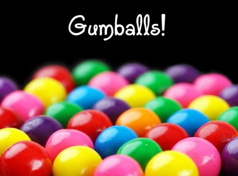Gumballs on black Stock-Illustration