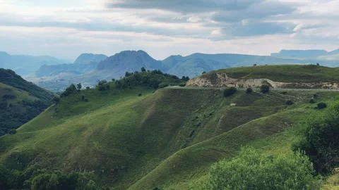Gumbashi Pass, the highest mountain pass in Russia.  Stock Footage 268347409
