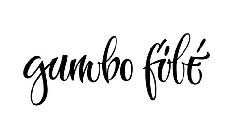 Gumbo file - vector hand drawn calligraphy style lettering word. Stock Illustration