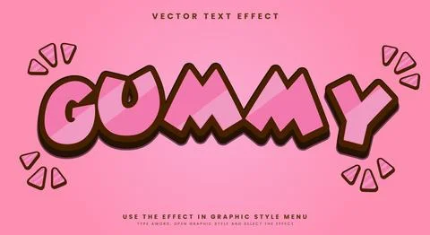 Gummy 3d editable text effect Template イラスト素材