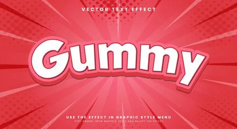 Gummy 3d editable text effect Stock Illustration
