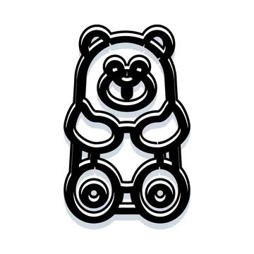 Gummy bear candy icon black and white vector Stock Illustration
