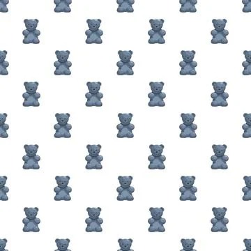 Gummy bear candy in repetitive seamless pattern Illustrazione stock