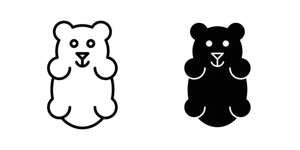 Gummy bear icon set. Vector EPS 10 Stock Illustration