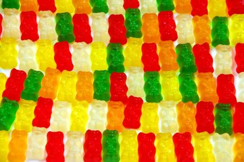 Gummy bear row Stock Photos