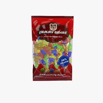 Gummy Bears and Bag 3D Model