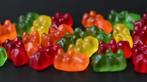 Gummy bears close up Stock Footage 309975925