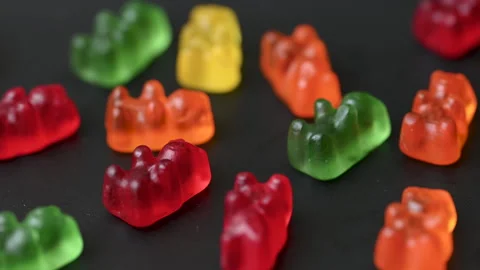 Gummy bears close up Stock Footage 309976889
