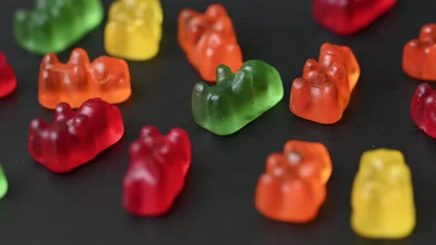 Gummy bears close up Stock Footage 309978050