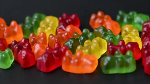 Gummy bears close up Stock Footage 309982161