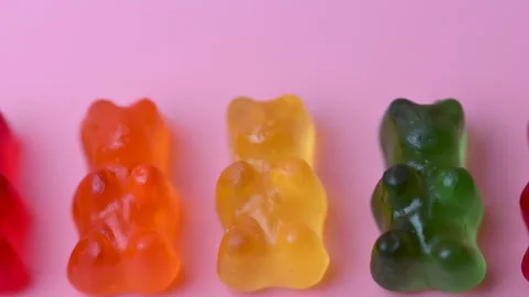 Gummy bears close up Stock Footage 309985753
