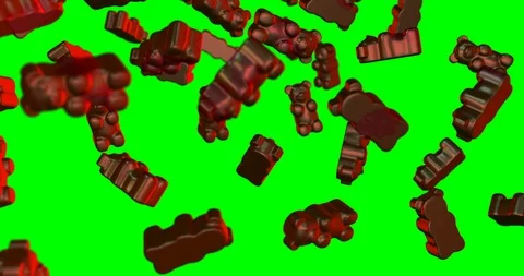 Gummy bears falling slow motion Stock Footage 109330445