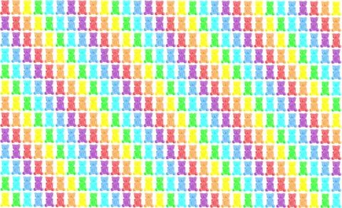 Gummy bears rainbow background Stock Illustration