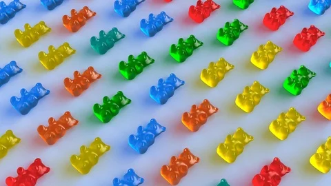 Gummy bears stop motion animation Stock Footage 123107068