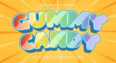 Gummy candy editable text effect template Stock Illustration