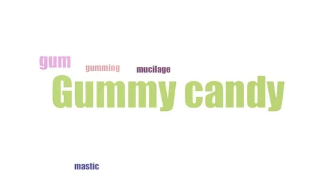 Gummy Candy Tag Cloud Animated Isolated Stock Footage 107241835