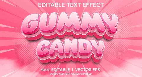 Gummy candy vector text effect with modern style design Stock Illustration