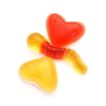 Gummy candy on white background Foto stock