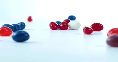 Gummy  colorful candy rotating texture pattern closeup footage Stock Footage 201033514