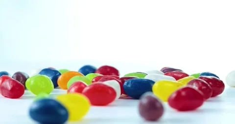 Gummy  colorful candy rotating texture pattern closeup footage Stock Footage 201033593