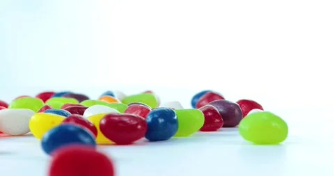 Gummy  colorful candy rotating texture pattern closeup footage Stock Footage 201033604