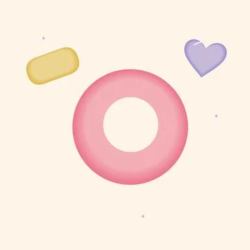 Gummy inspired looping ring and candy shapes. Gummy inspired abstract vector  Stock Illustration