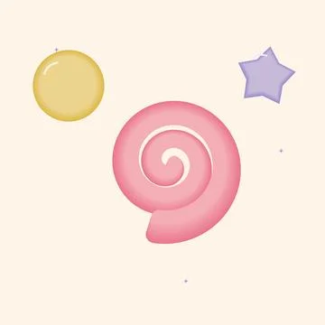 Gummy inspired spiral and rounded bubble objects. Gummy inspired abstract vec Illustrazione stock