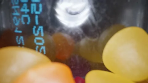 Gummy vitamins with different colors in close-up 库存影片 154191696