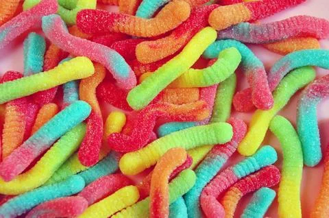 Gummy worm candy Stock Photos