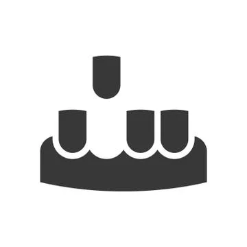 Gums with teeth and missing tooth, dental related solid icon 스톡 일러스트